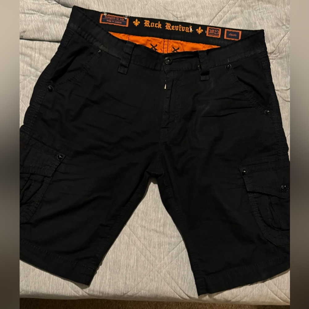Rock Revival black cargo shorts